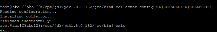 Captura de tela de um exemplo de atualização de configuração.