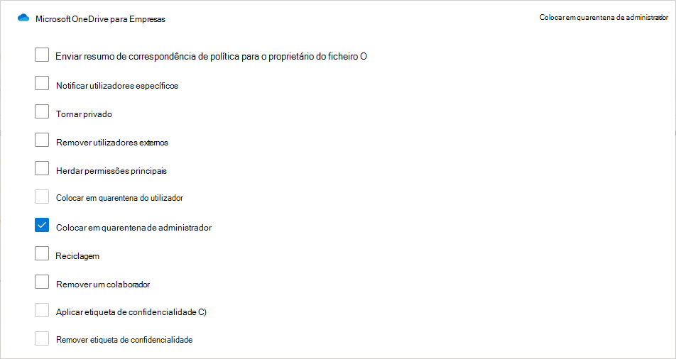 quarentena automática.