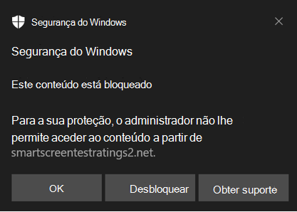 Segurança do Windows notificação para proteção de rede.