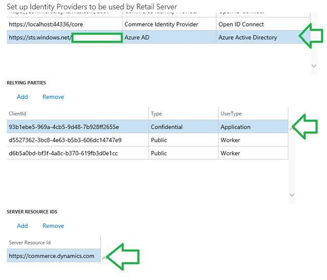 Retail Server authentication allow list.