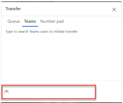 Captura de ecrã da transferência do Teams