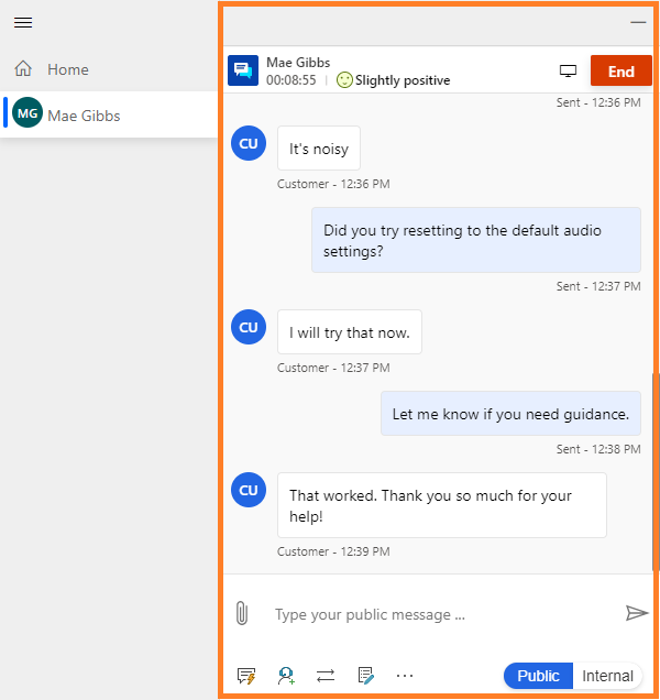 Painel de comunicação na interface representativa da aplicação.