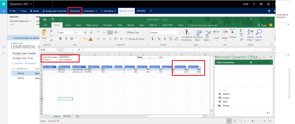 Visualizar e editar documentos no Excel.