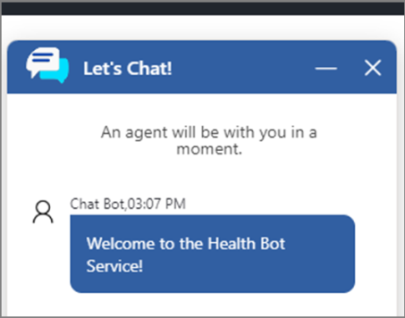 Teste o chatbot iniciando um chat.