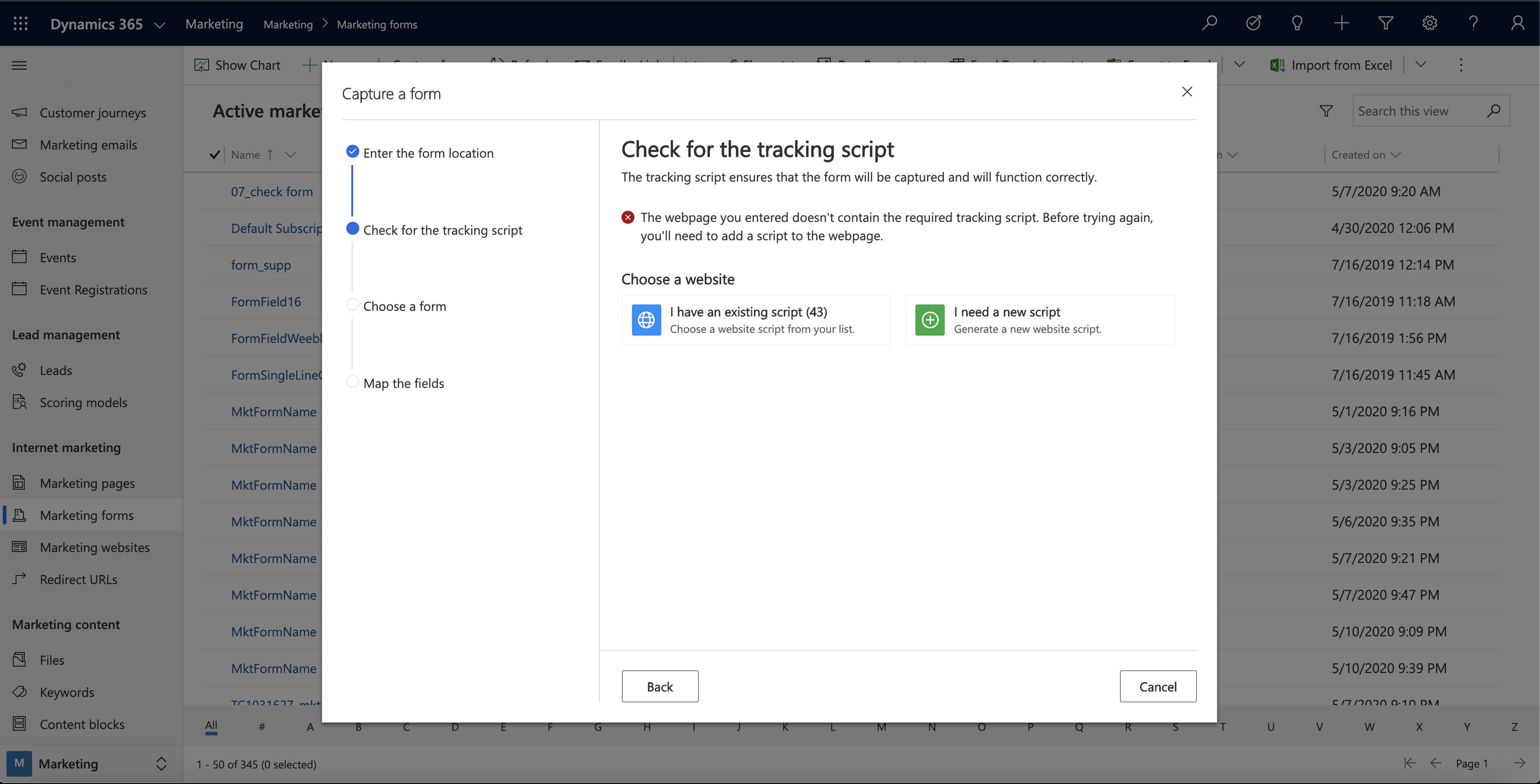Procurar o script de monitorização Procurar o script de monitorização.