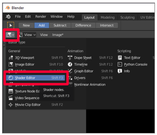 Editor de sombreamento Editor de sombreamento.