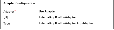 External adapter configuration External adapter configuration.