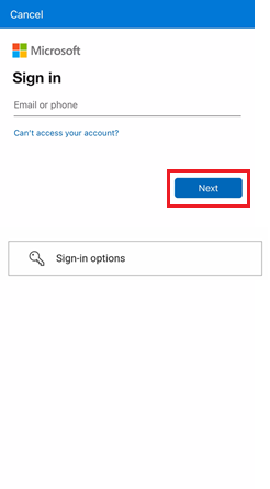 Captura de tela mostrando a conclusão da autenticação multifator (MFA) usando o Microsoft Authenticator para dispositivos iOS.