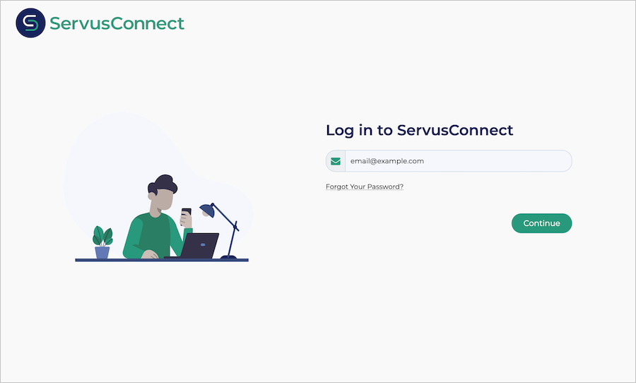 Captura de ecrã mostra como introduzir o seu email no ecrã de login.