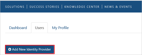 Captura de tela mostra o anúncio Novo provedor de identidade selecionado.