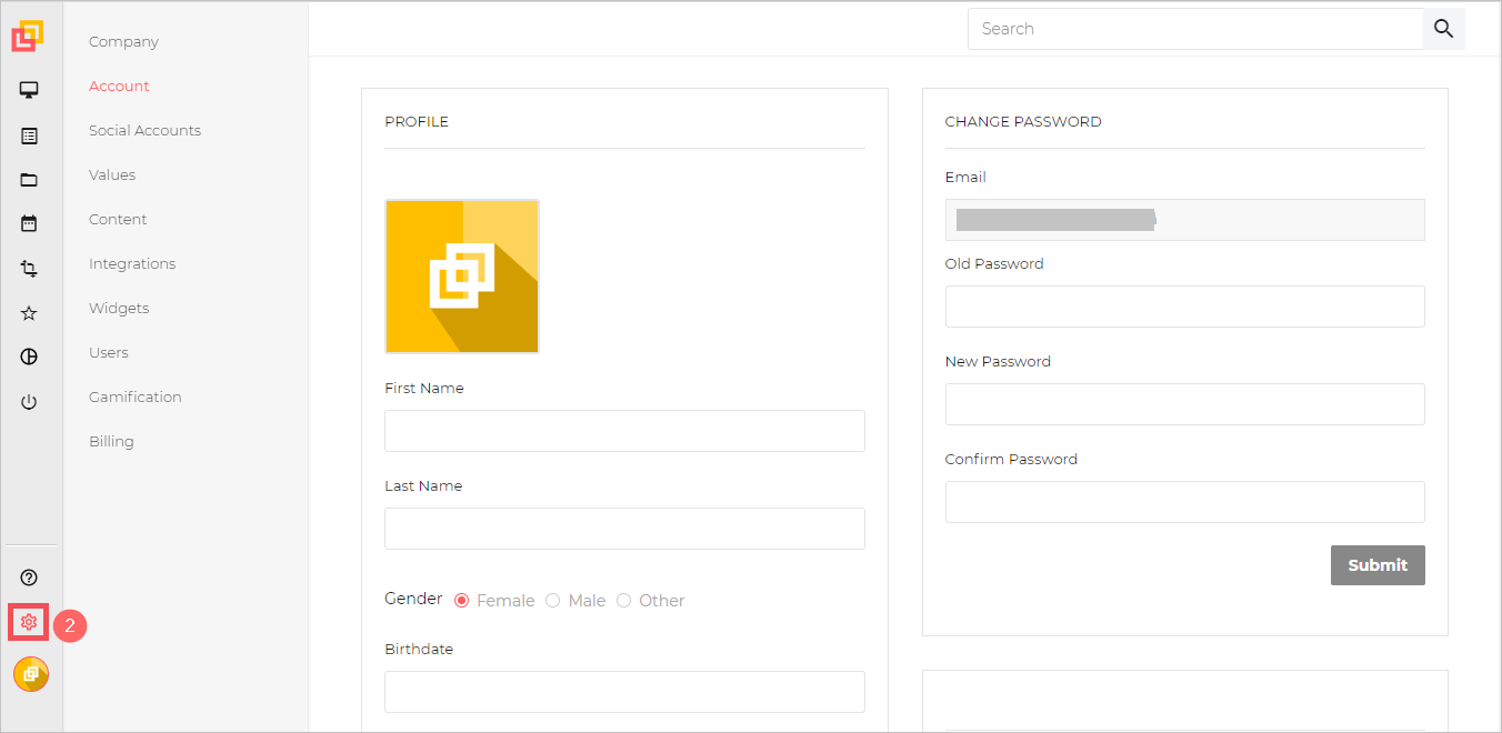 Captura de tela mostra a opção de configurações selecionada.