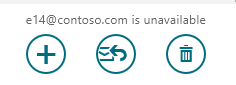 Captura de ecrã a mostrar a mensagem de erro A caixa de correio não está disponível.