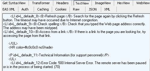 Captura de ecrã do separador TextView, que mostra a resposta para obter detalhes adicionais.