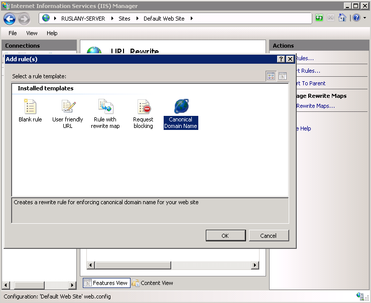 Screenshot of Add rule(s) dialog with