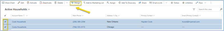 Merge household records Merge household records.