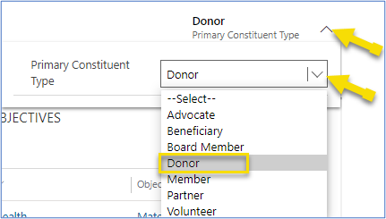 Primary constituent type Primary constituent type.