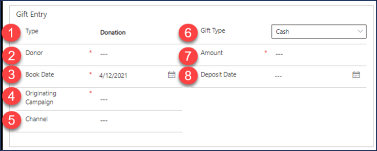 Work with the gift entry tab of a transaction record Work with the gift entry tab of a transaction record.