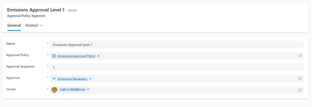 Captura de ecrã da criação de uma política.
