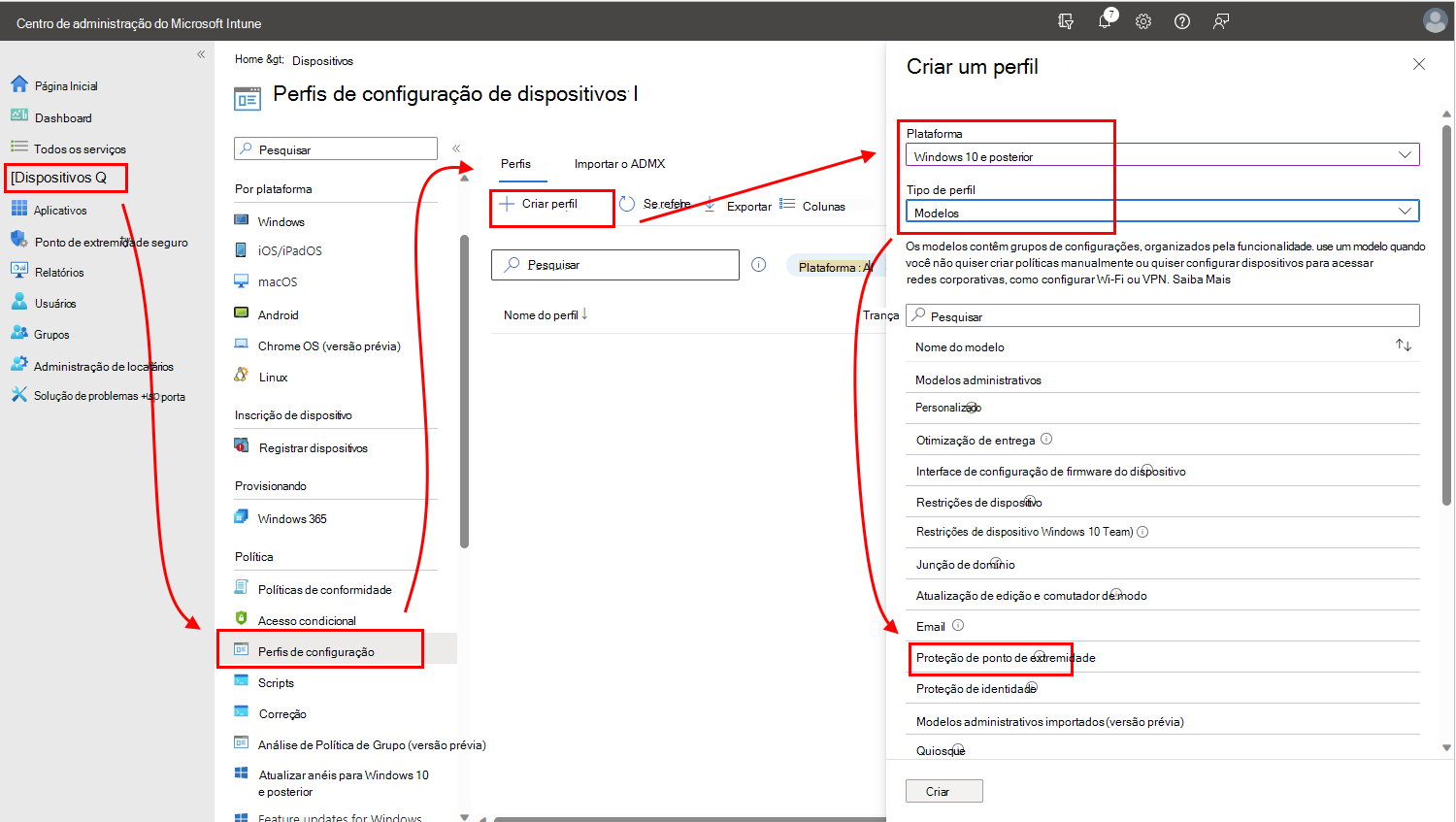 Selecione o seu perfil BitLocker