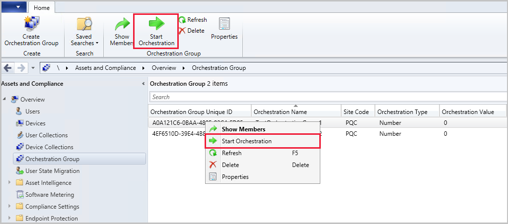 Iniciar Orquestração
