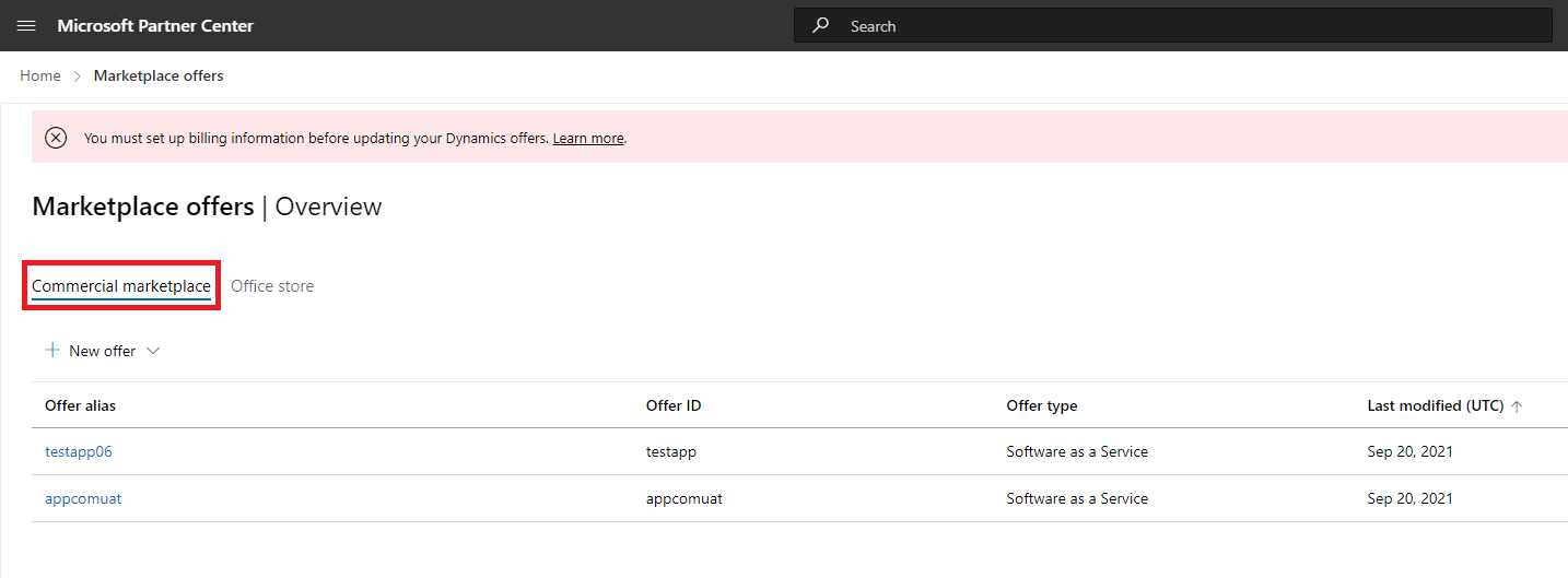 Selecionar uma aplicação no Marketplace Comercial