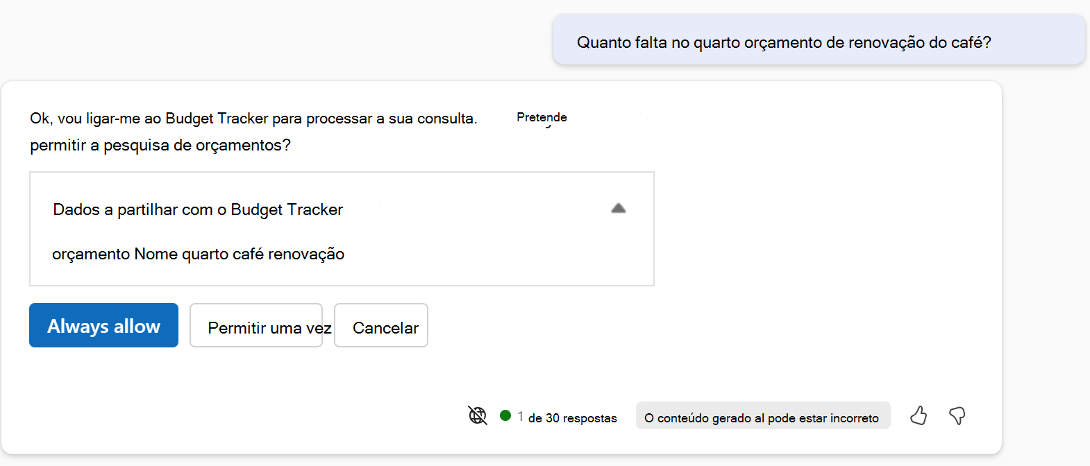 Uma captura de ecrã de uma caixa de diálogo de confirmação de plug-in.