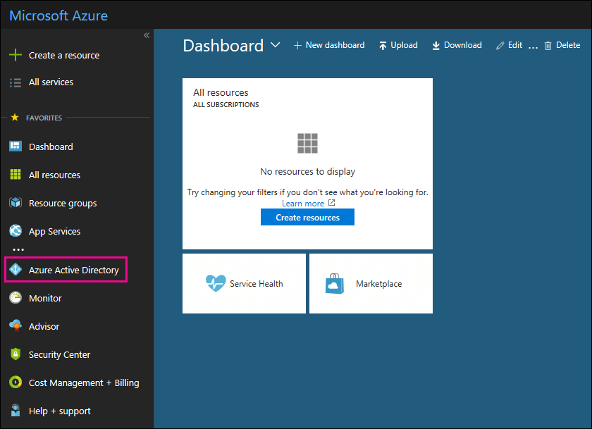 Clique em Microsoft Entra ID no painel de navegação esquerdo no portal do Azure.