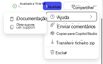 Localize os detalhes de suporte no Agent Builder no Microsoft 365 Copilot