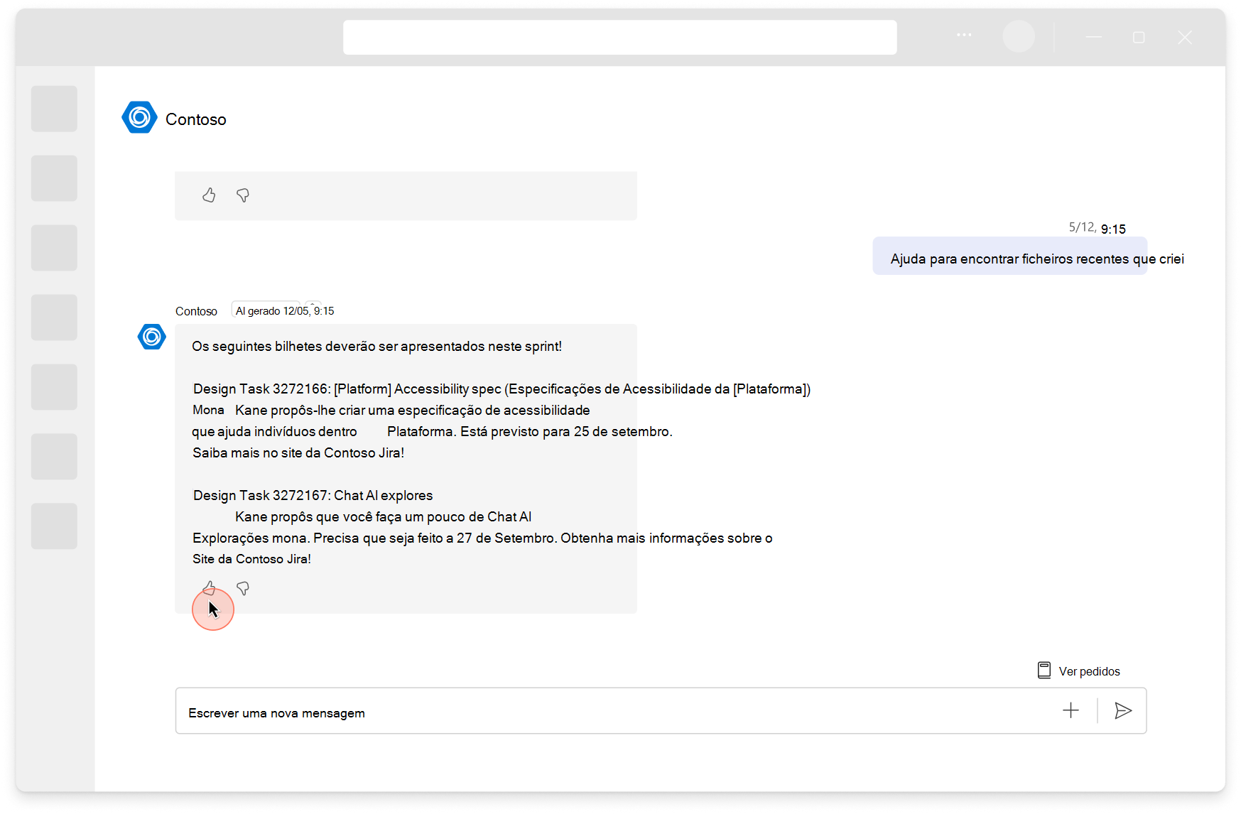 Uma captura de ecrã do ciclo de comentários