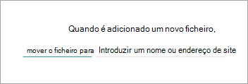 Captura de ecrã da página da instrução de regra a mostrar a opção escolher um site realçada.