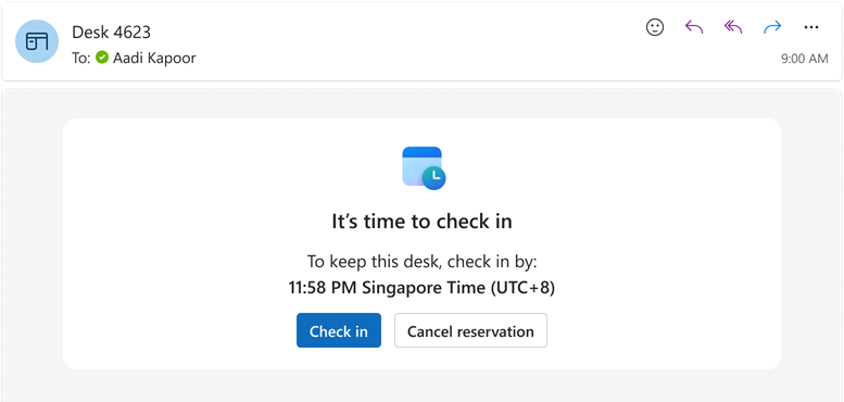 Captura de ecrã a mostrar marcar a utilizar o e-mail.