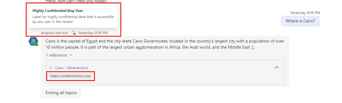 Captura de ecrã de uma etiqueta 
