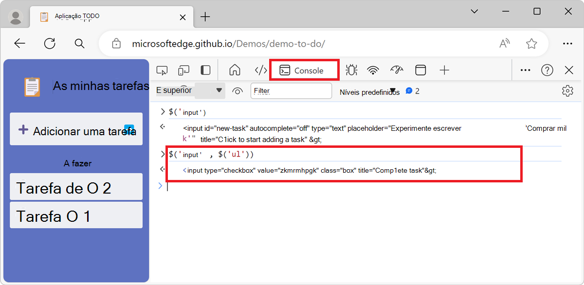 O resultado de $('input', $('ul'))