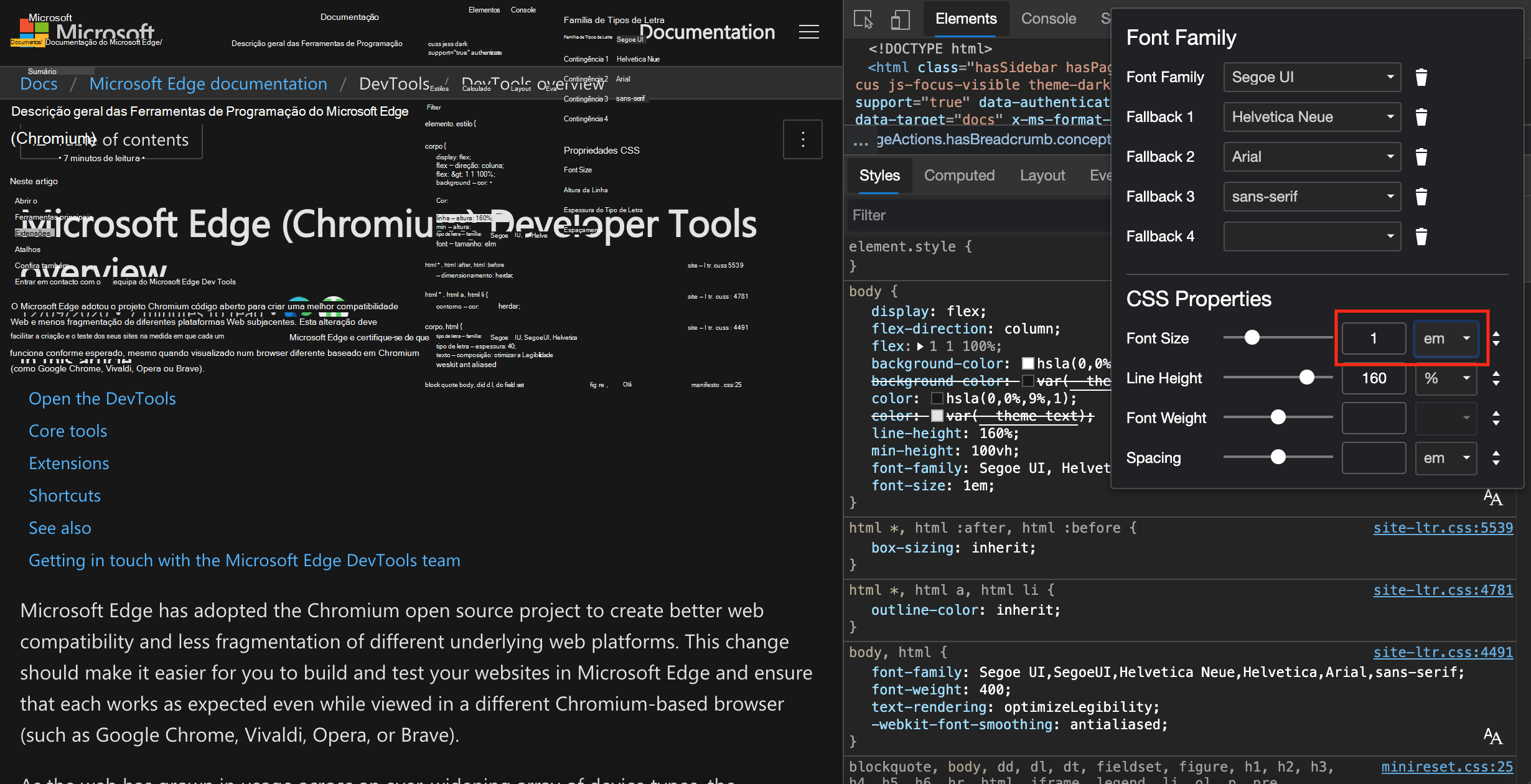 Abrir a lista pendente de unidades para converter em