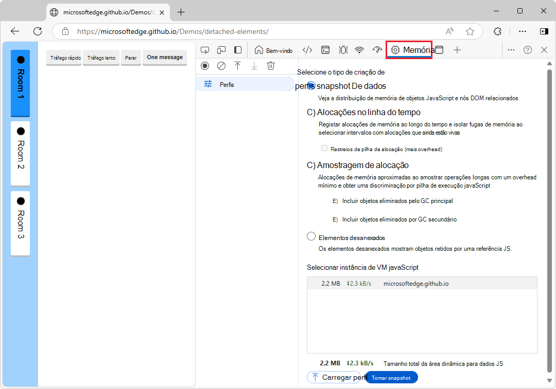 A ferramenta Memória