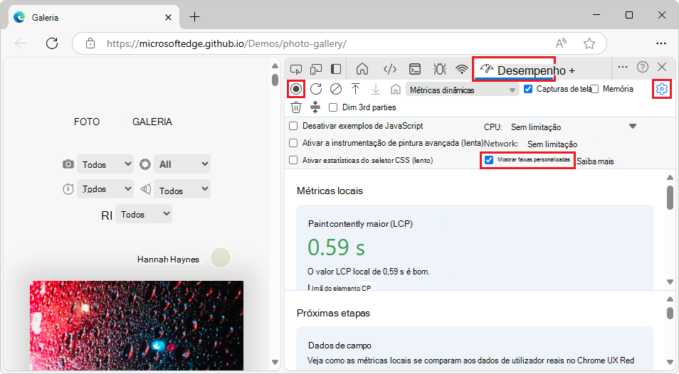 A caixa de verificação 