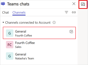 Captura de ecrã de canais associados no Dynamics 365 Sales.