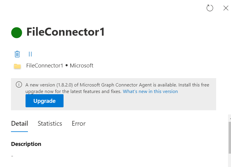 Exemplo snapshot de como atualizar o GCA com um clique a partir do painel de ligação.