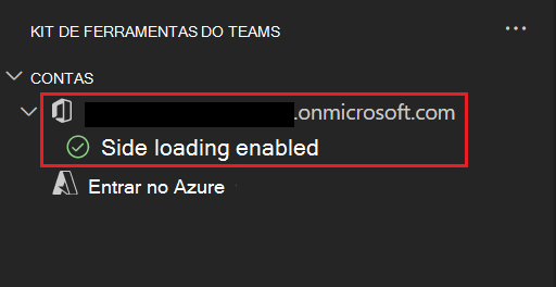 Captura de ecrã a mostrar onde iniciar sessão no Microsoft 365 e no Azure.
