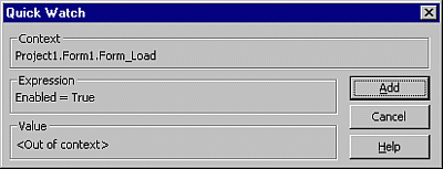 Caixa de diálogo De monitorização rápida