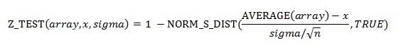 O cálculo Z_TEST quando sigma não é omitido
