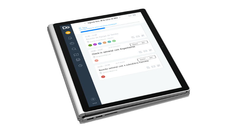 O aplicativo Do.com carregado em um tablet.