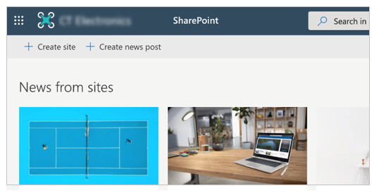 Exemplo do site SharePoint.