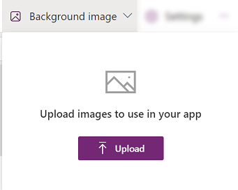 Captura de ecrã que mostra onde escolher uma imagem de fundo na barra de comando.