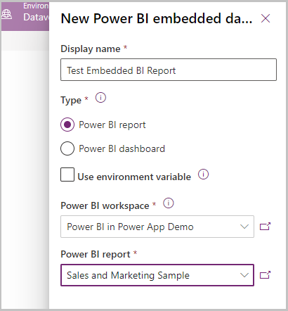 Introduzir o Nome a apresentar: Relatório de Teste de BI Incorporado