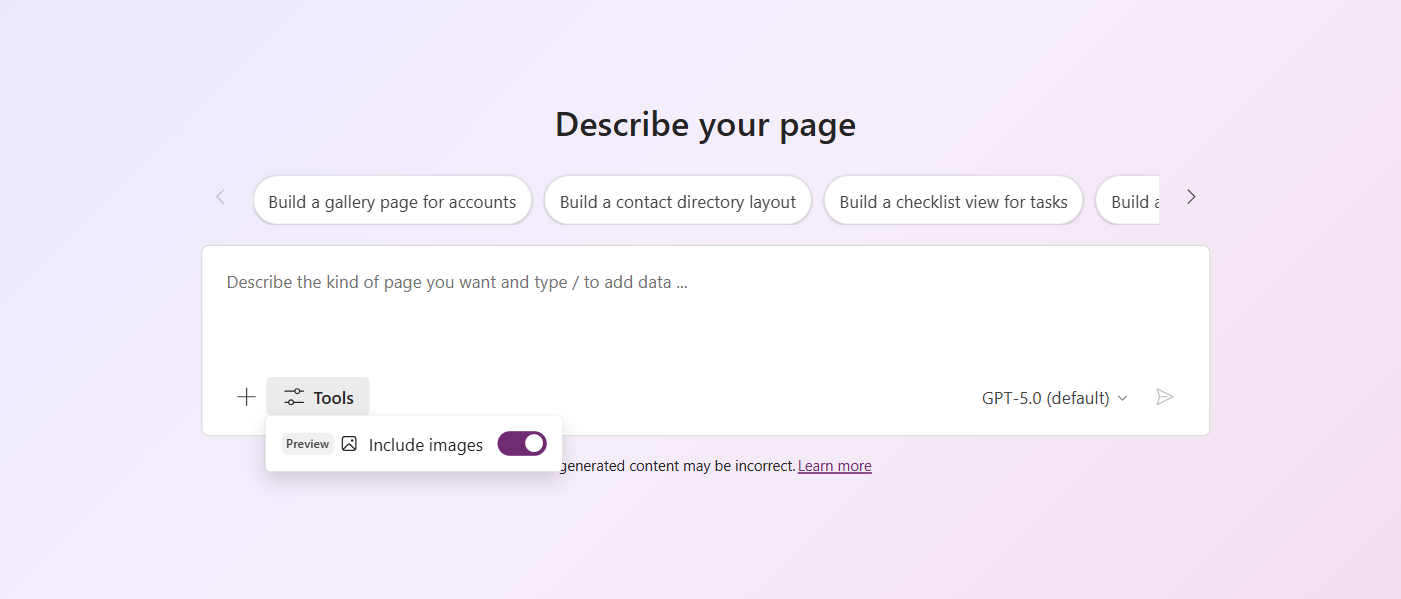 Inclua a ferramenta de imagens para adicionar uma imagem de uma biblioteca de imagens de stock