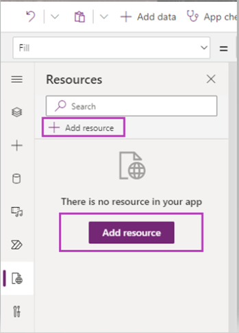 Recurso web de adicionar do Power Apps Studio personalizada.
