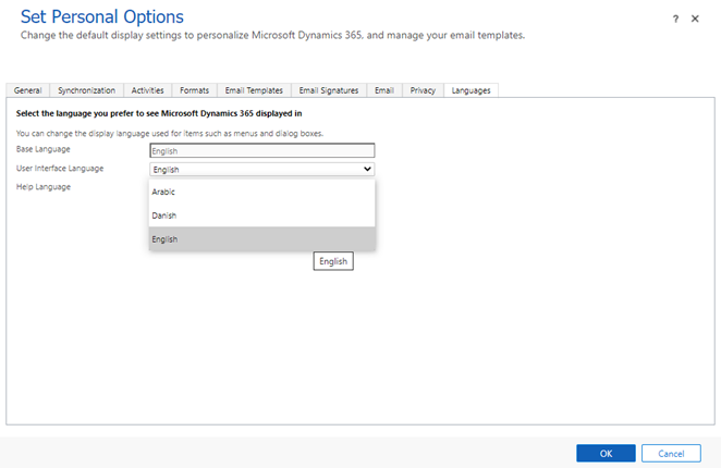 Diálogo de definição de runtime da página do Power Apps Studio personalizada.