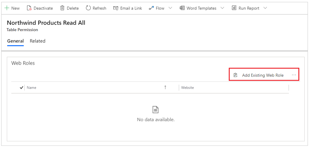 Adicionar uma função web existente Adicionar uma função web existente.