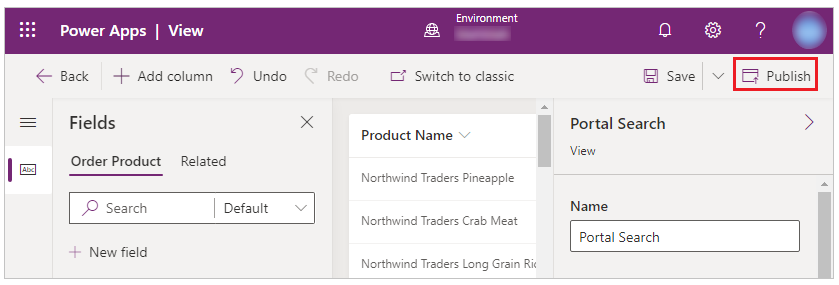 Guarde e publique a vista guardar e publicar.